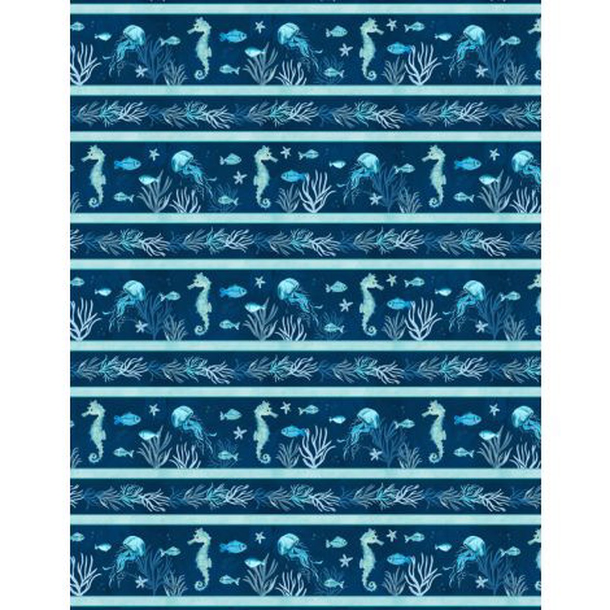Underwater Wonders - Repeating Stripe - Deep Blue