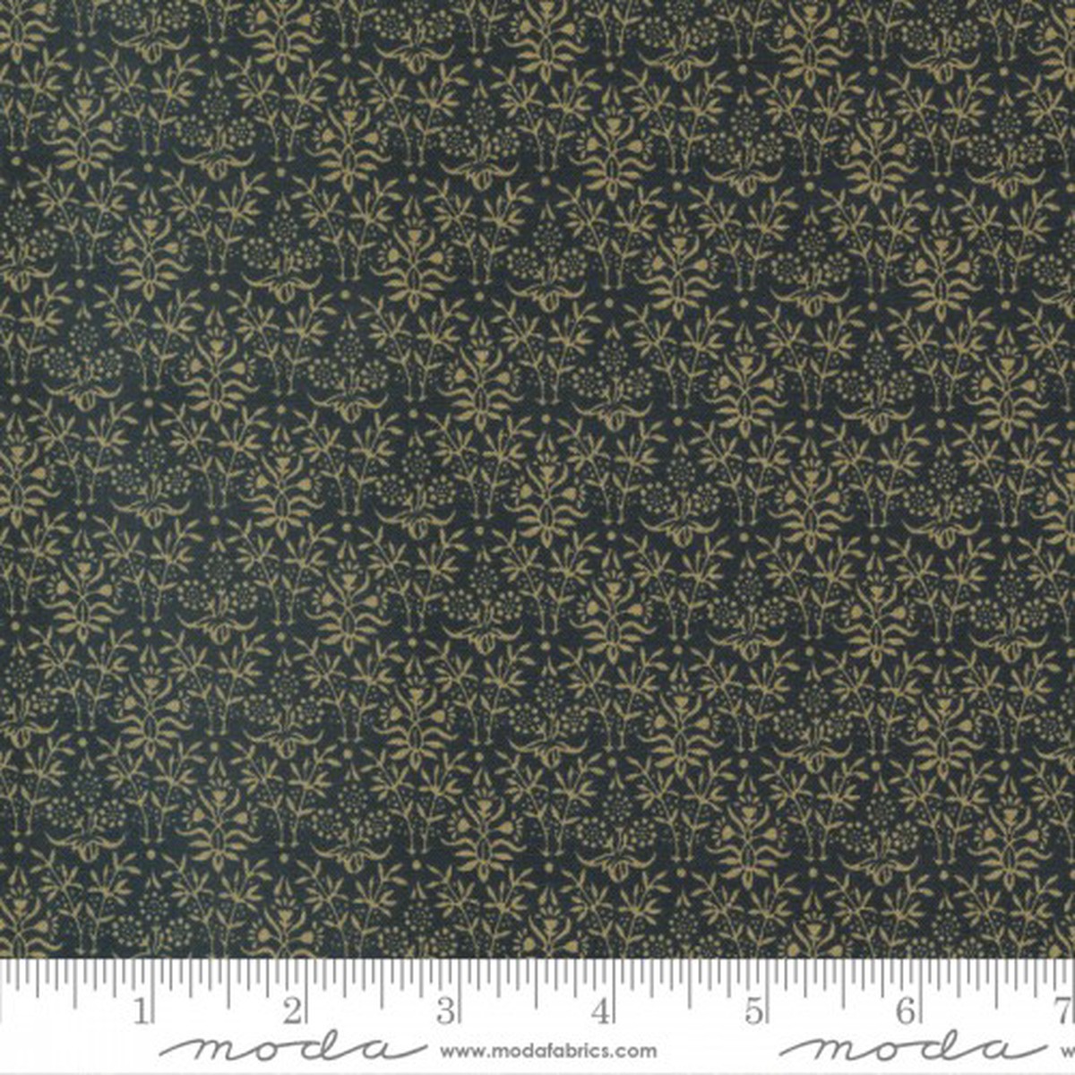 William Morris Meadow- Dandelions - Black/Green