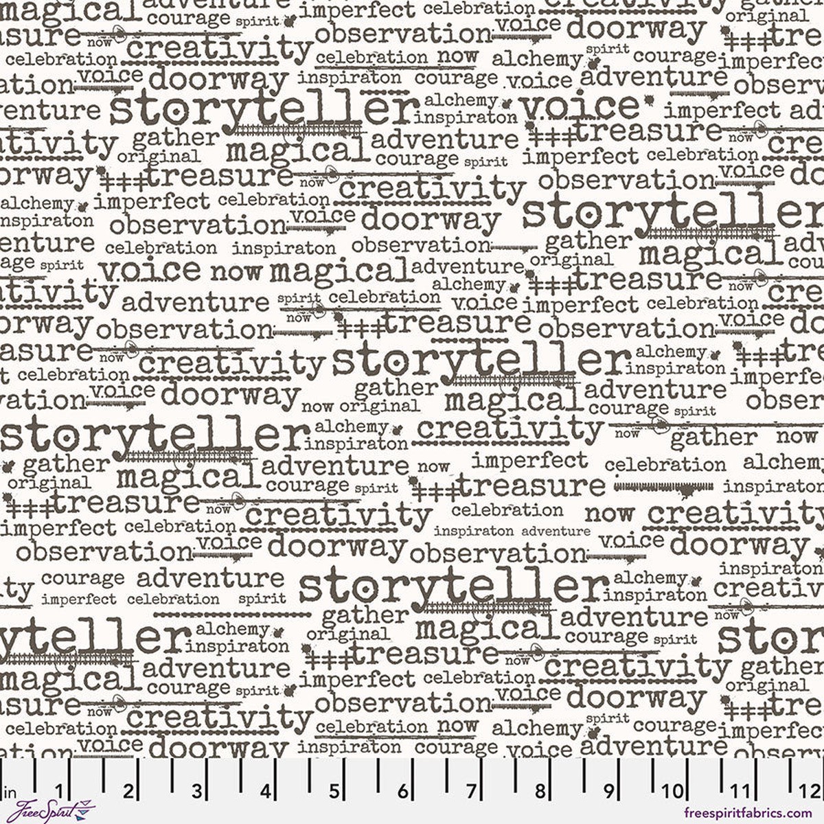 Wordster Paper Stamped Cotton 44"/45" Fabric Per Yard