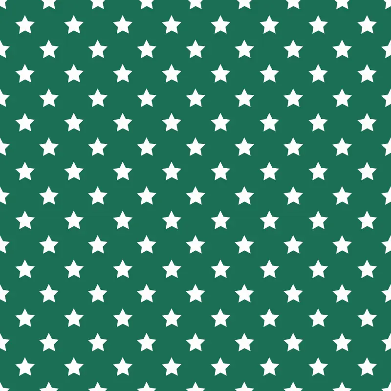 Stars Basics Fabric - White on Hunter Green