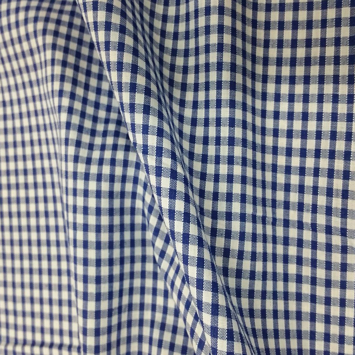 1 metre Gingham 1/8" Check Polycotton Fabric x 112cm - Royal