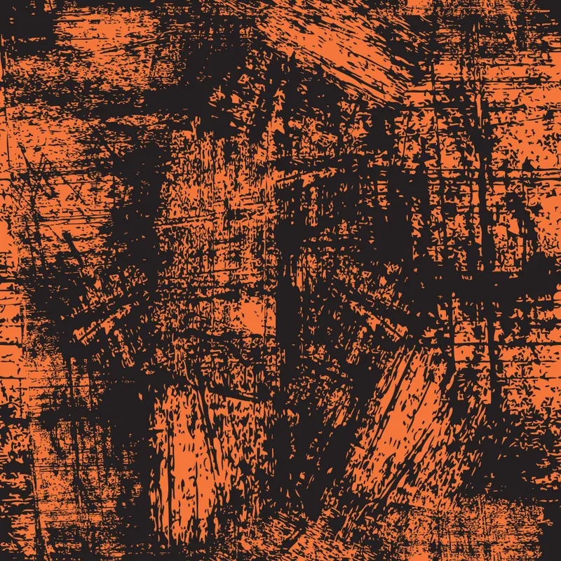 Grunge Fabric - Pumpkin on Black