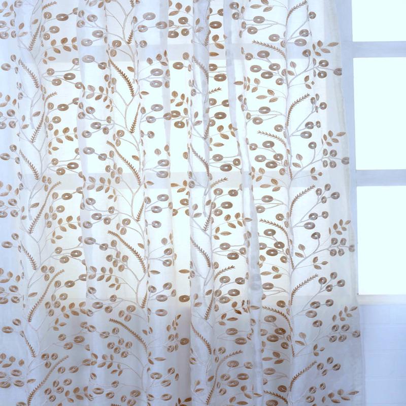 'Tajmahal' Fabric by the Metre (White/ Golden Beige)