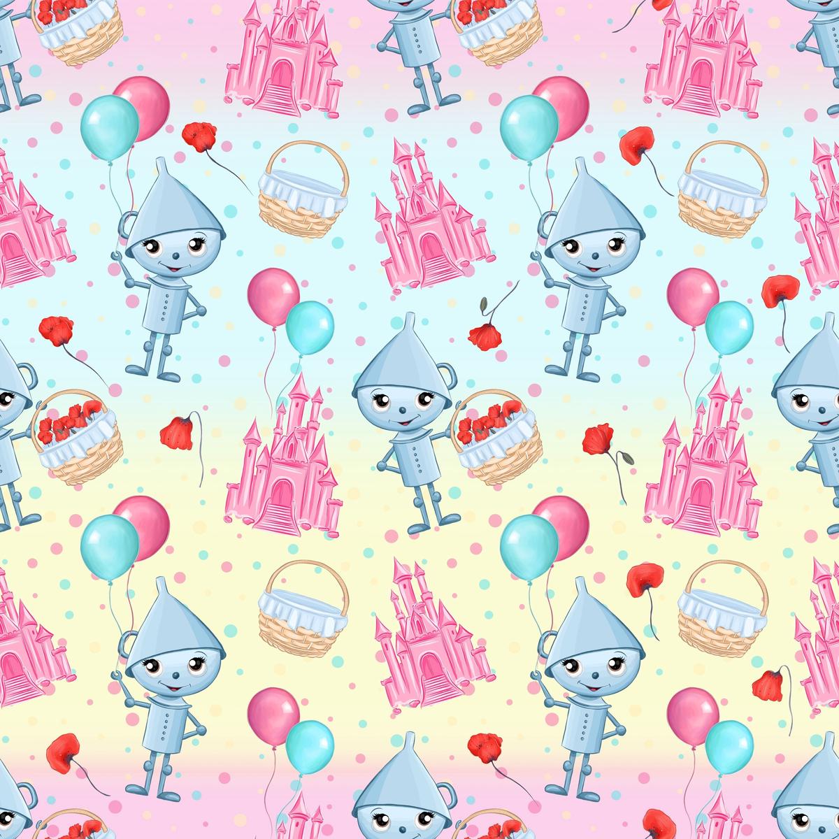 Cute Wizard of OZ Tin Man Fabric - Multi
