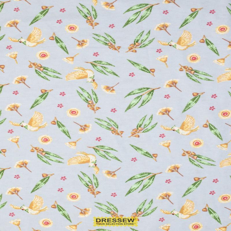 Cockatoo Flannelette Sky / Multi