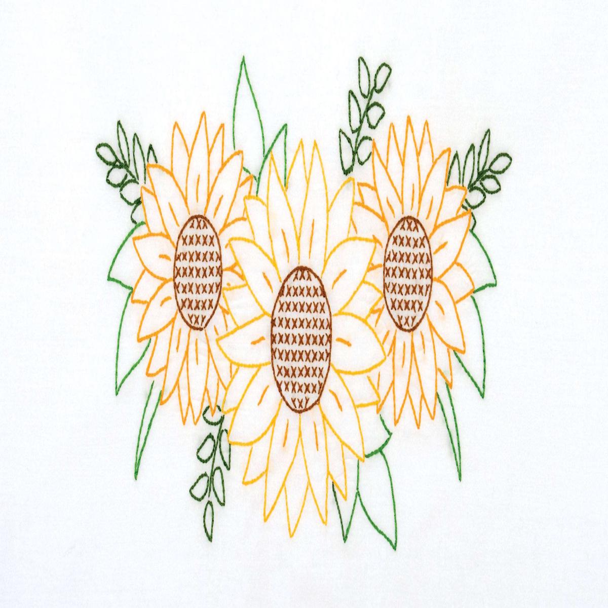 Golden Sunflowers Perle Edge Pillowcases