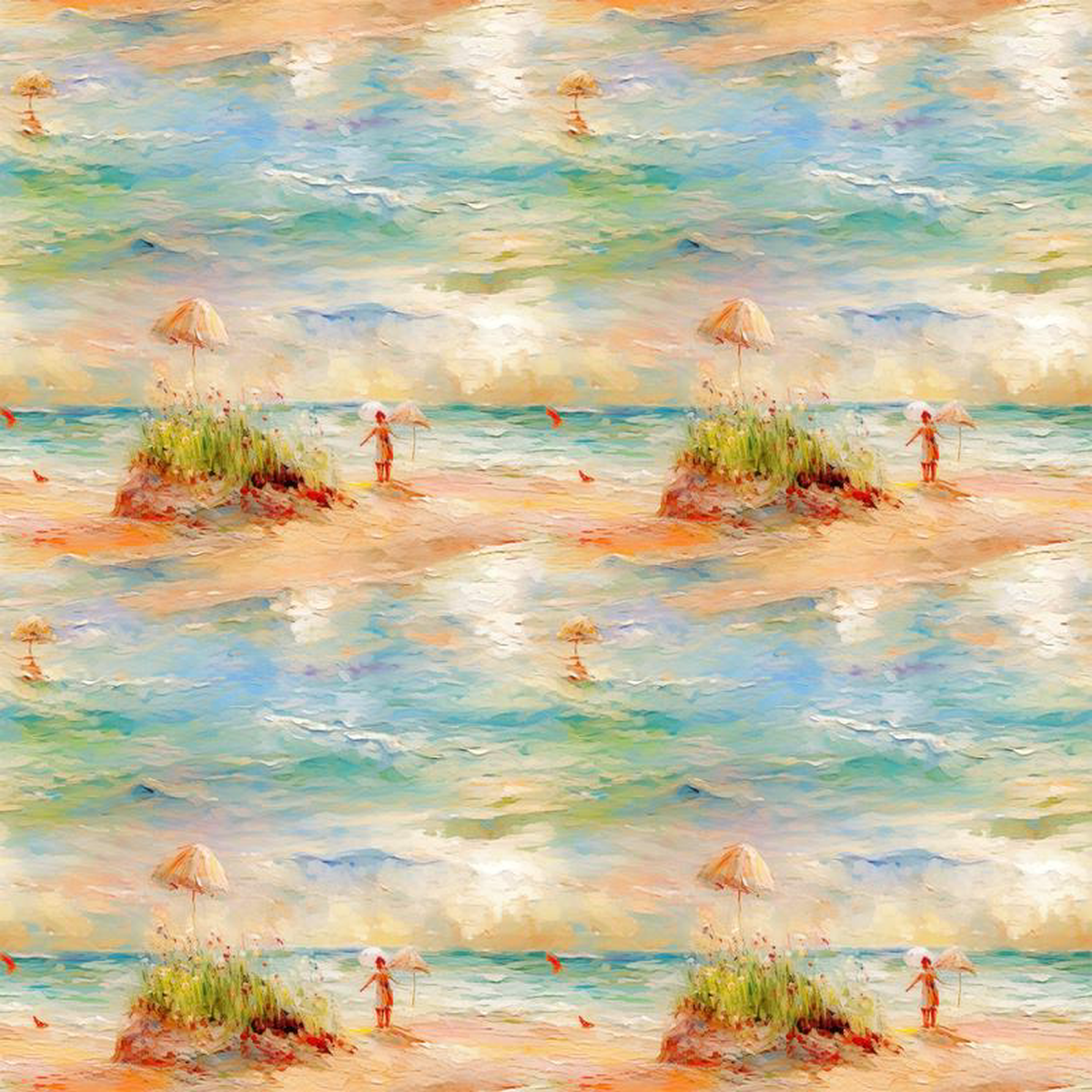 Monet Inspired Art Pattern 8 Quilting Cotton Fabric