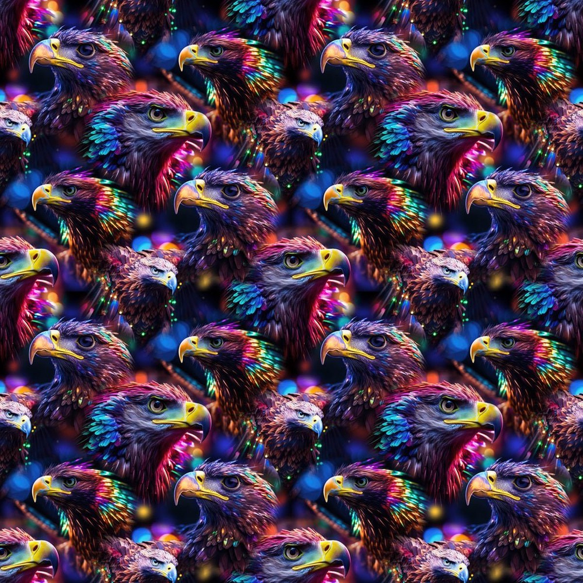 Neon Eagle Fabric