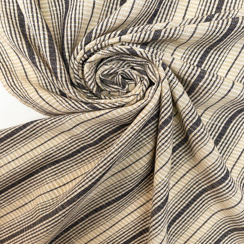 Striped Wool Cotton Fabric