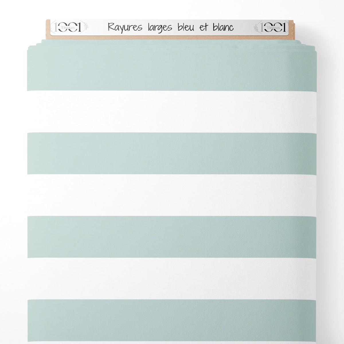 Tissu - Rayures larges bleu et blanc