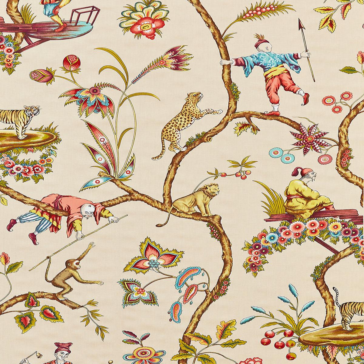 Chinoise Exotique Cotton Print - Ecru by Scalamandre Fabric