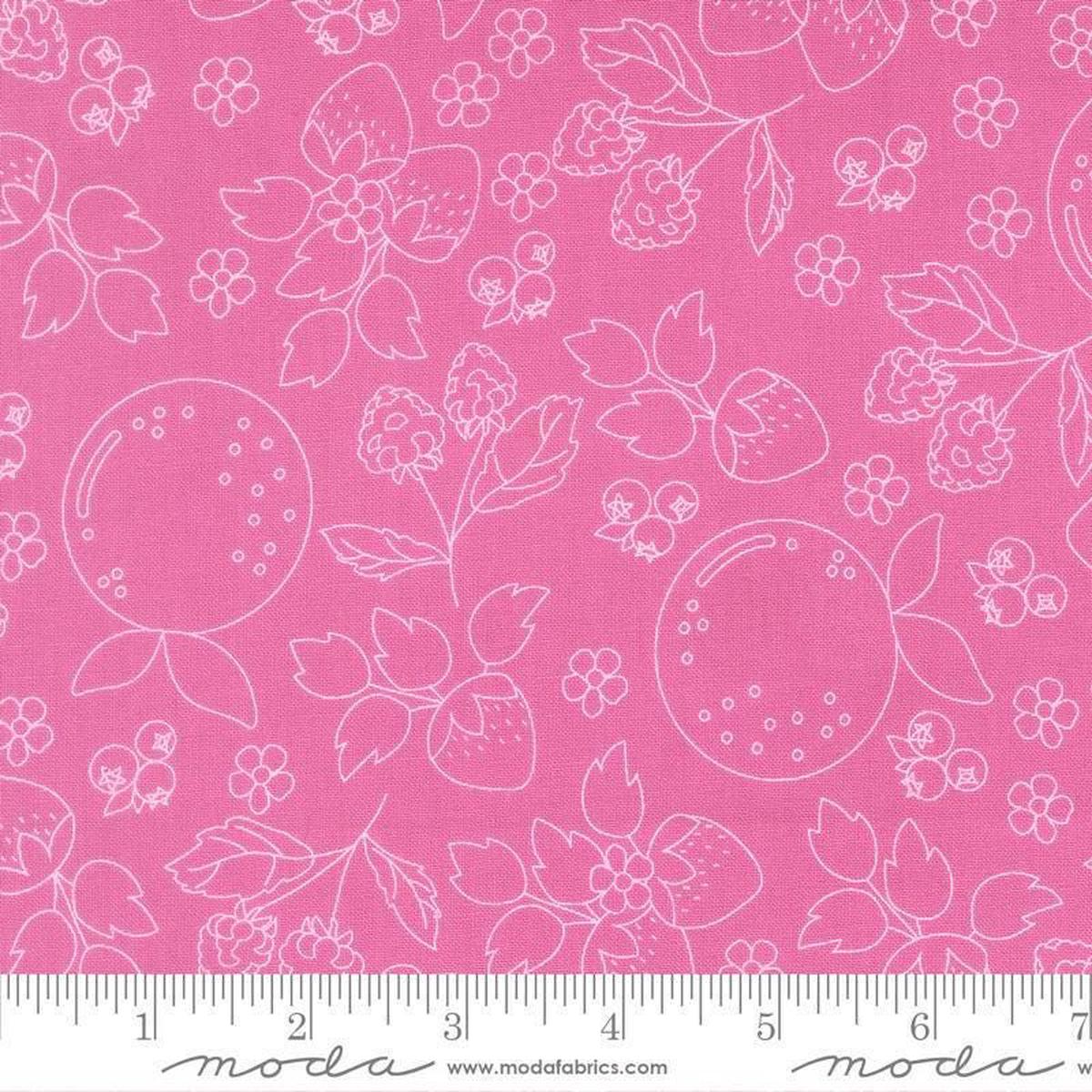 SALE Fruit Salad Sketch Petal Pink Fruit Fabric - 29241 - Moda Fabrics Quilting Cotton Fabric