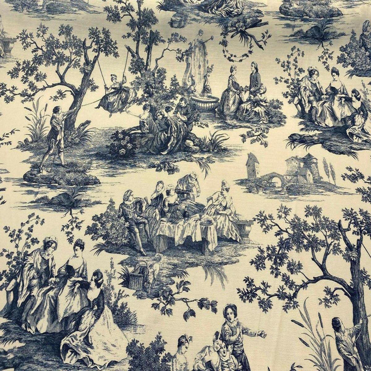 Waverly Toile Idyllic Days Blue Sapphire Fabric by the yard