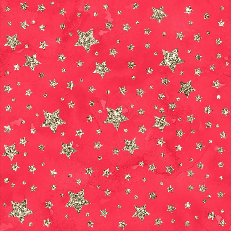 Elegant Nutcracker Gold Stars Fabric - Red
