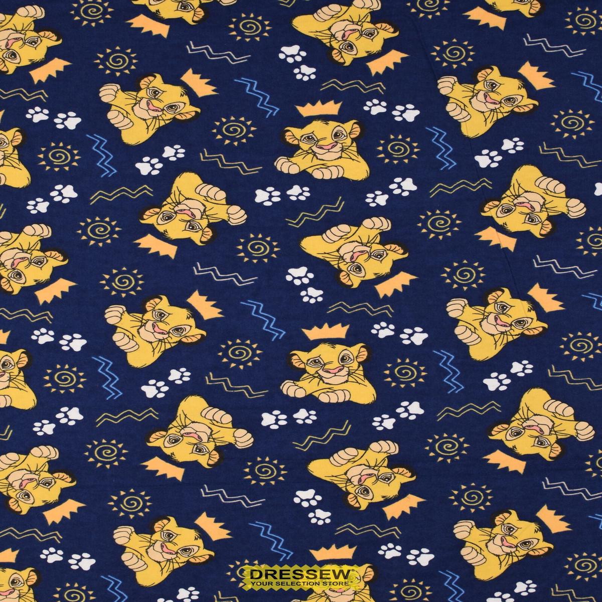 Lion King Simba Flannelette Navy / Multi