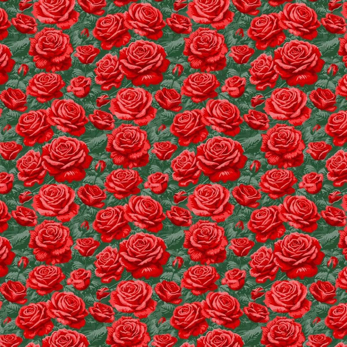 Red Roses Are Red Rose Bushes Cotton Wideback 118" Fabric Per Yard