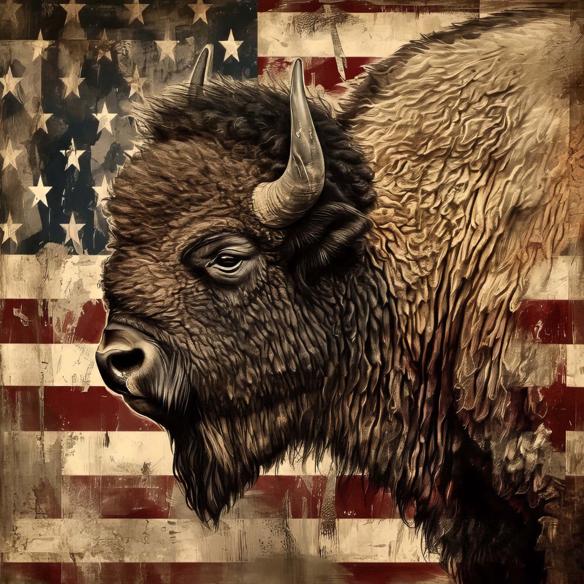 Vintage Patriotic Fabric Panel 30