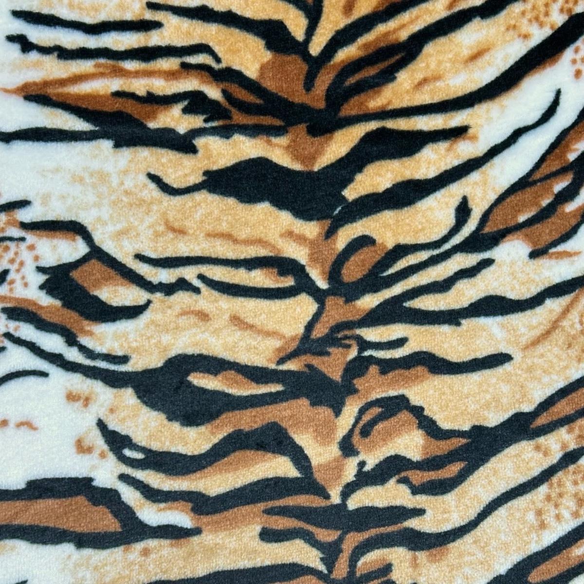 Brown Tiger Print Cuddle Fleece Fabric