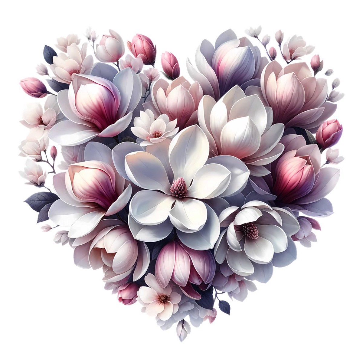 Spring Heart Flowers 16 Fabric Panel