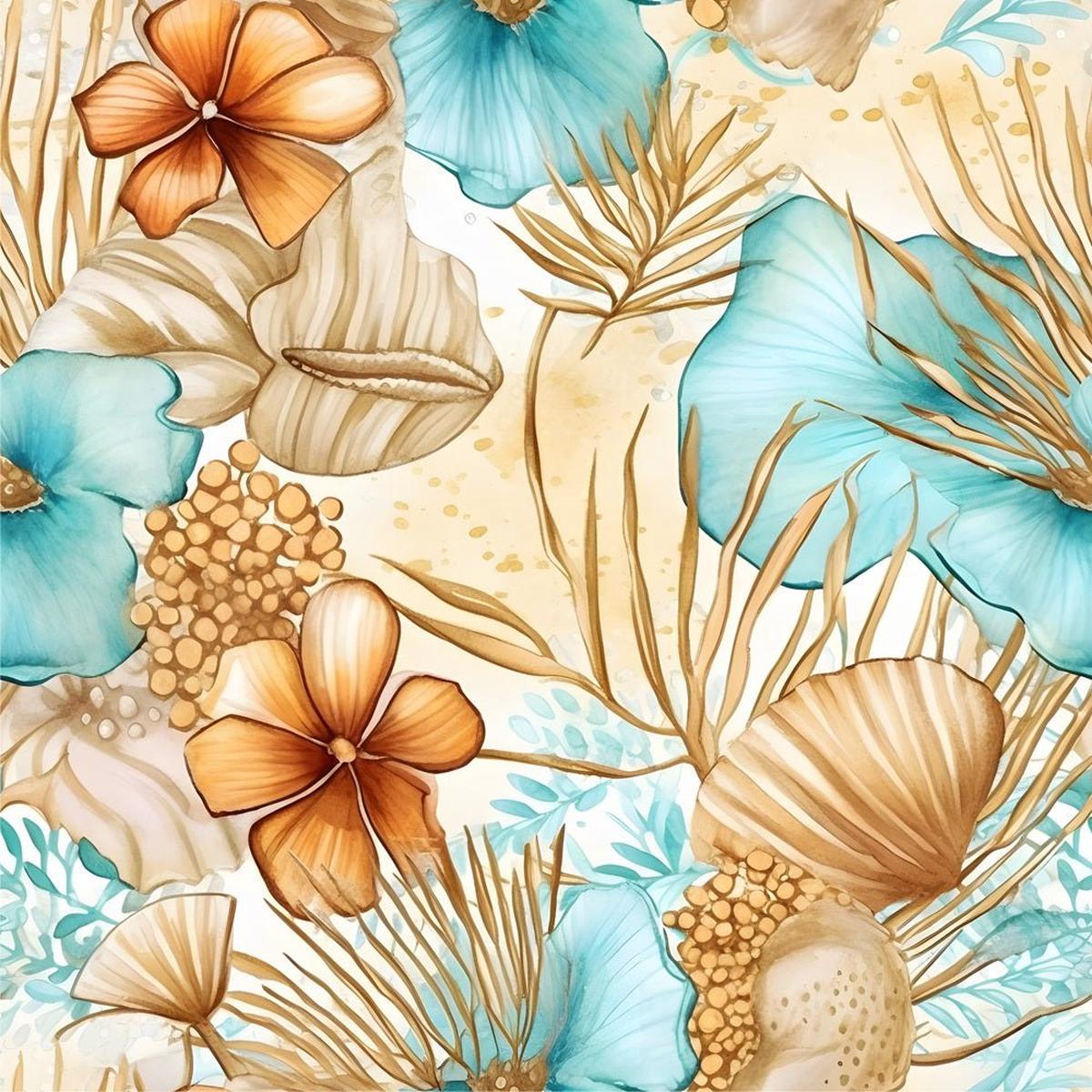 Boho Beach Botanical Variation 14 Fabric