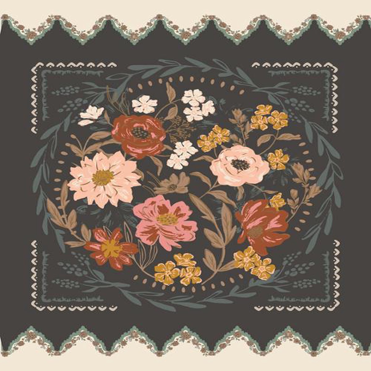 Fabric Moda Iron Foraged Found and Hand Me Down 36x44" Quilting Panel 45638-26