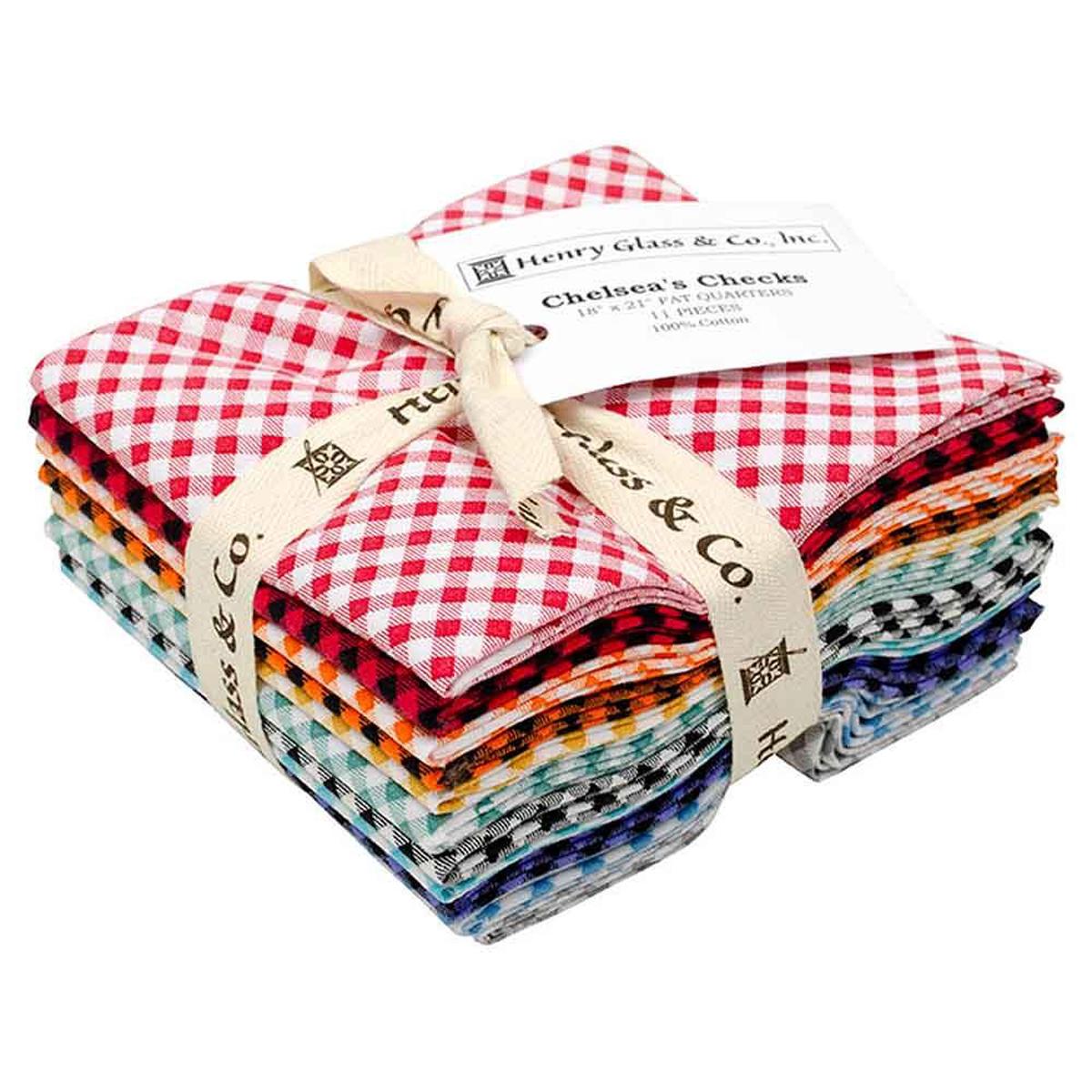 Chelsea's Checks by Chelsea Carter and Priscilla Blain - Henry Glass & Co. - Fat Quarters - 18" x 21" - 11-Pieces