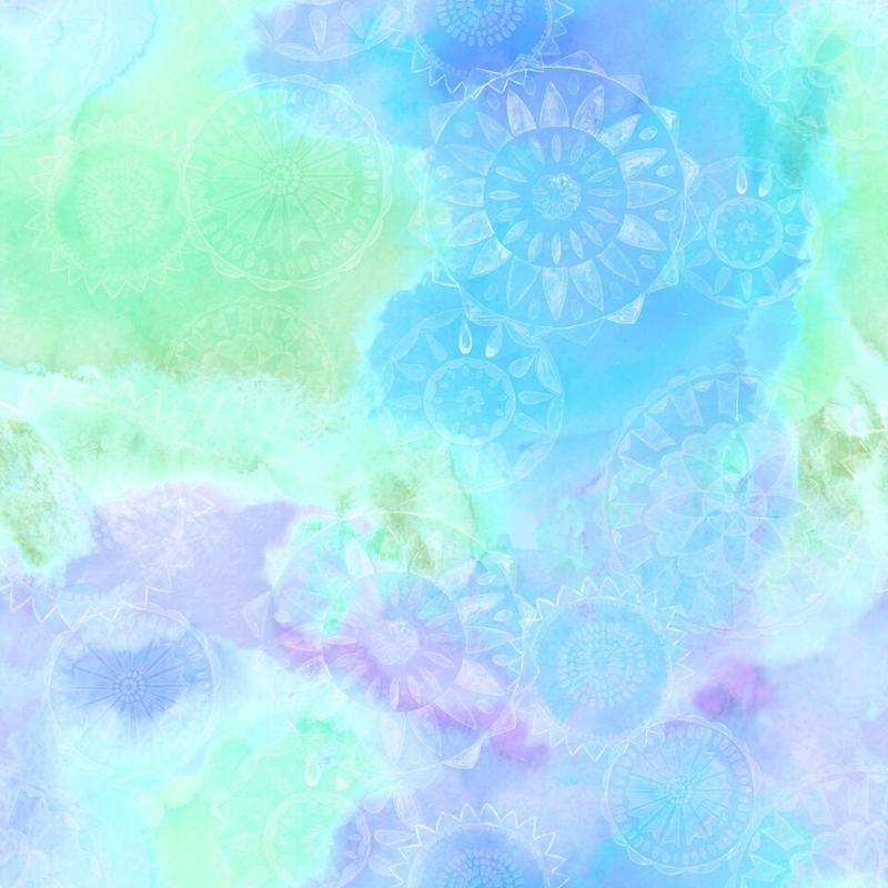 Loca Linda by Jackie Decker Aqua Tie Dye 9399-78 Cotton Woven Fabric