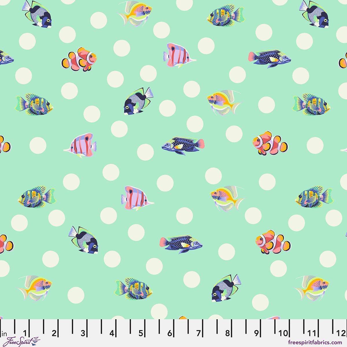 School Crossing - Seafoam Floral Reef Tula Pink Fabric Per Yard