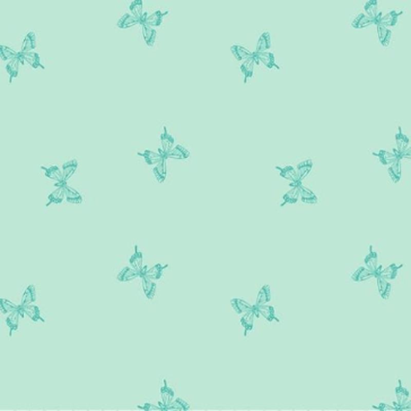 Tiny Butterflies Mint // Backyard by Ruby Star Society for Moda (1/4 yard)