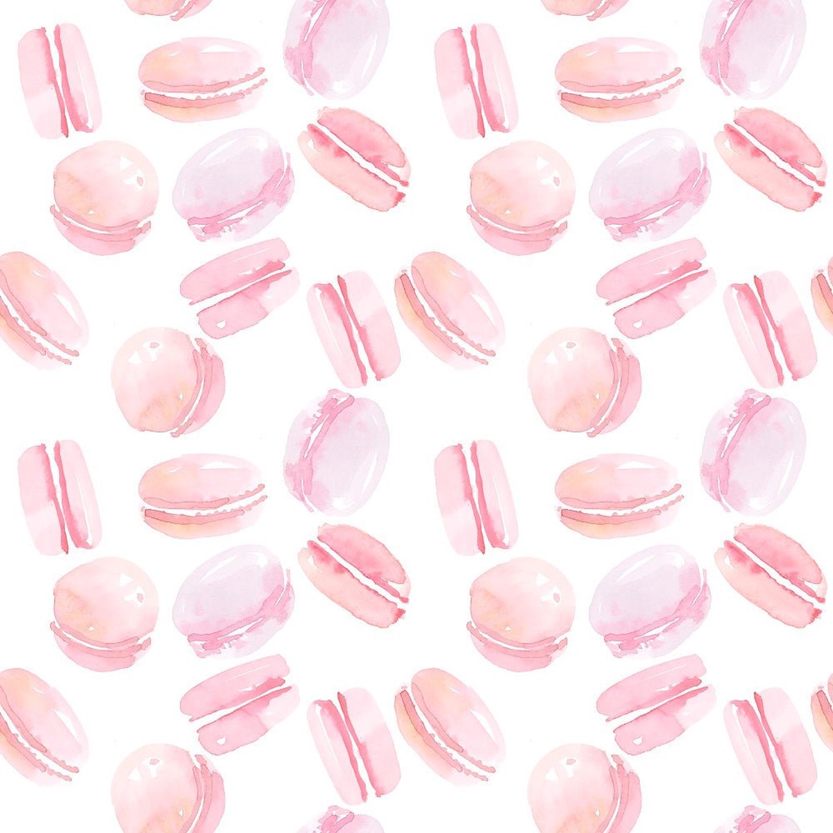 Watercolor Tossed Macaroons Fabric