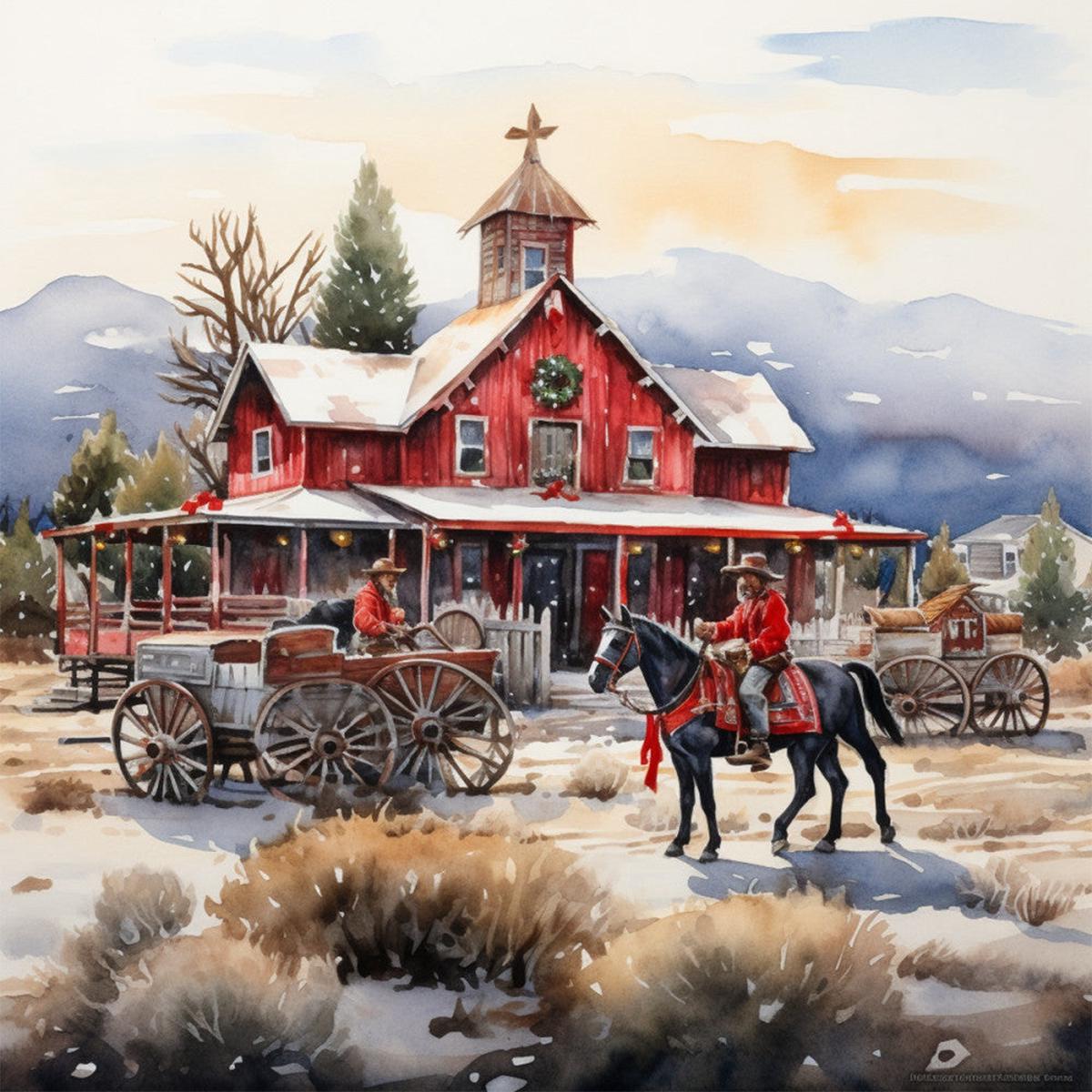 A Country Christmas Fabric Panel 47