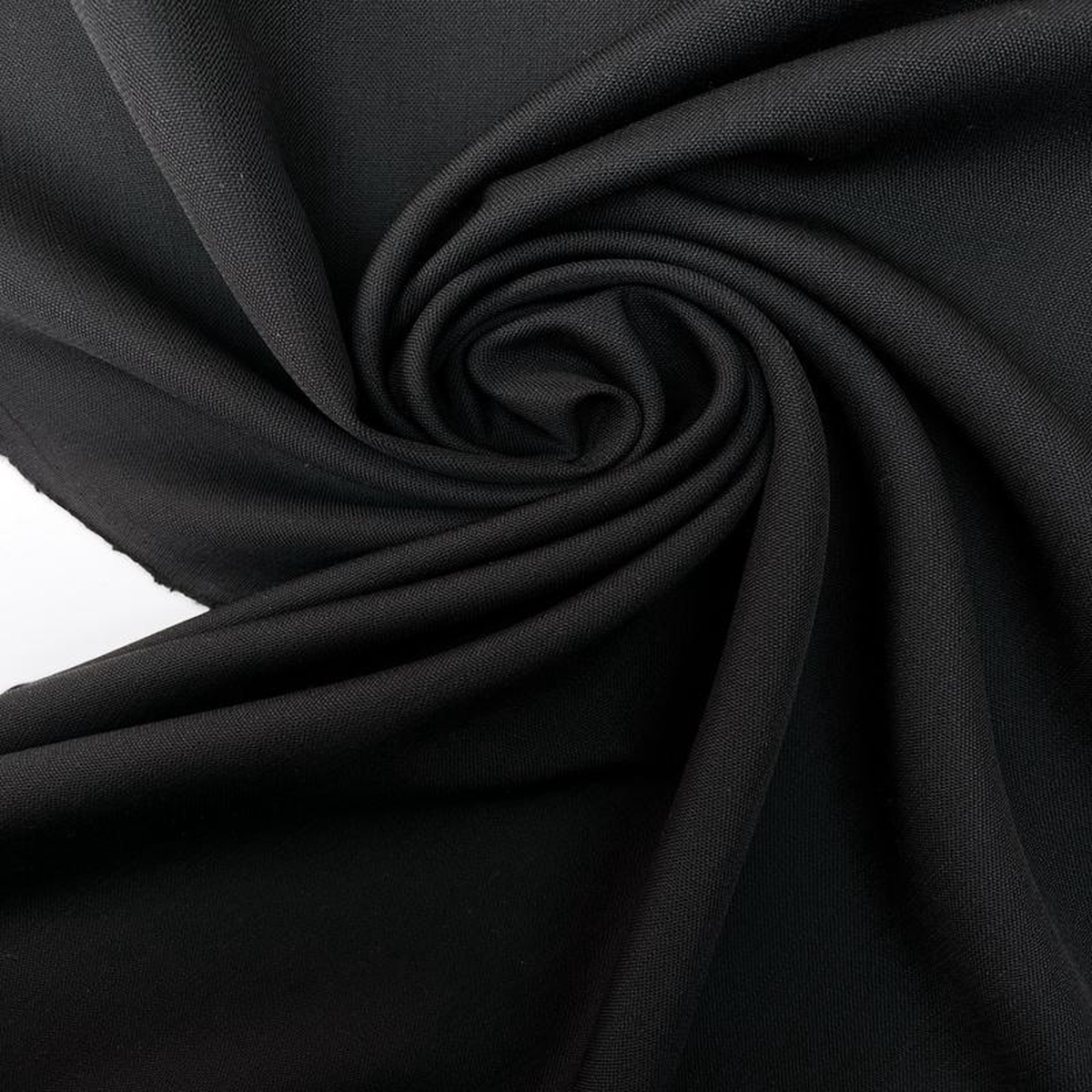 Black Wool Basket Weave Fabric