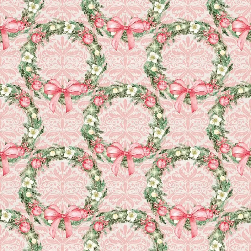Christmas Joy Wreaths Fabric