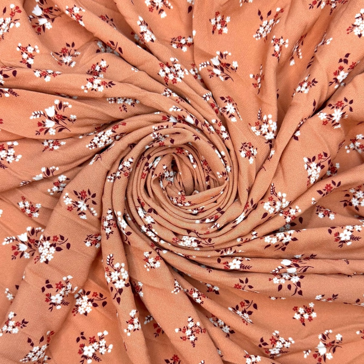 Dusting Off The Scrapbooks - Rayon Woven - Dark Peach Multi Floral - Bundles
