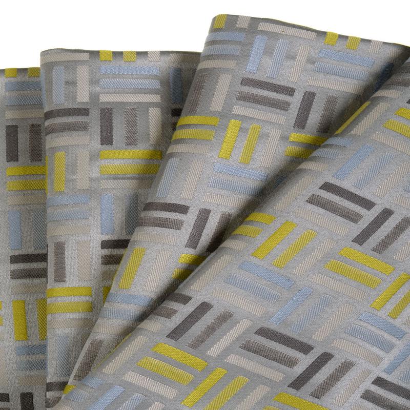 'Java Jive' Fabric by the Metre (Grey/ Yellow)