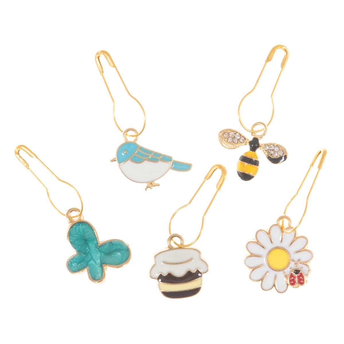 Milward Metal Charm Stitch Markers (5pcs) - Bee Happy