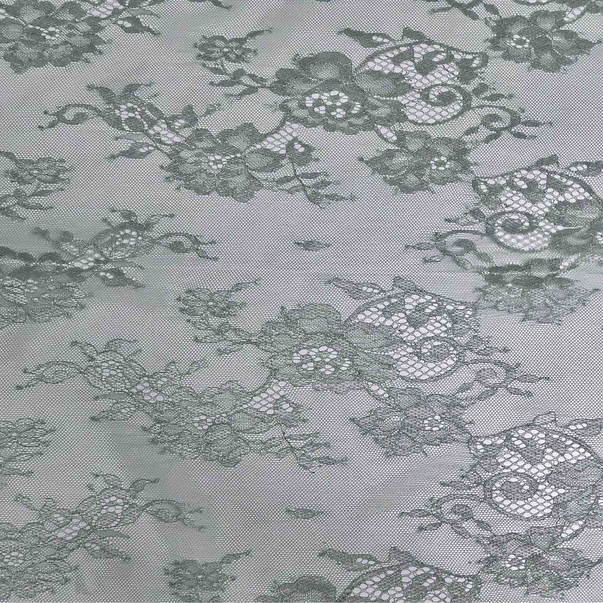 Opal Blue/Silver Metallic French Plain Lace FLP-001/21 Fabric
