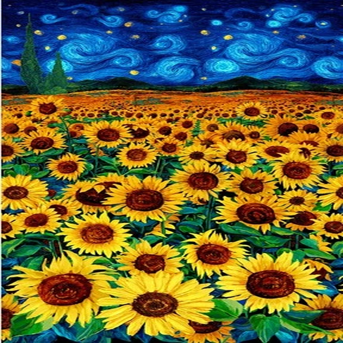 23" Fabric Panel | Timeless Treasures Sunflower Symphony Flower Field Yellow