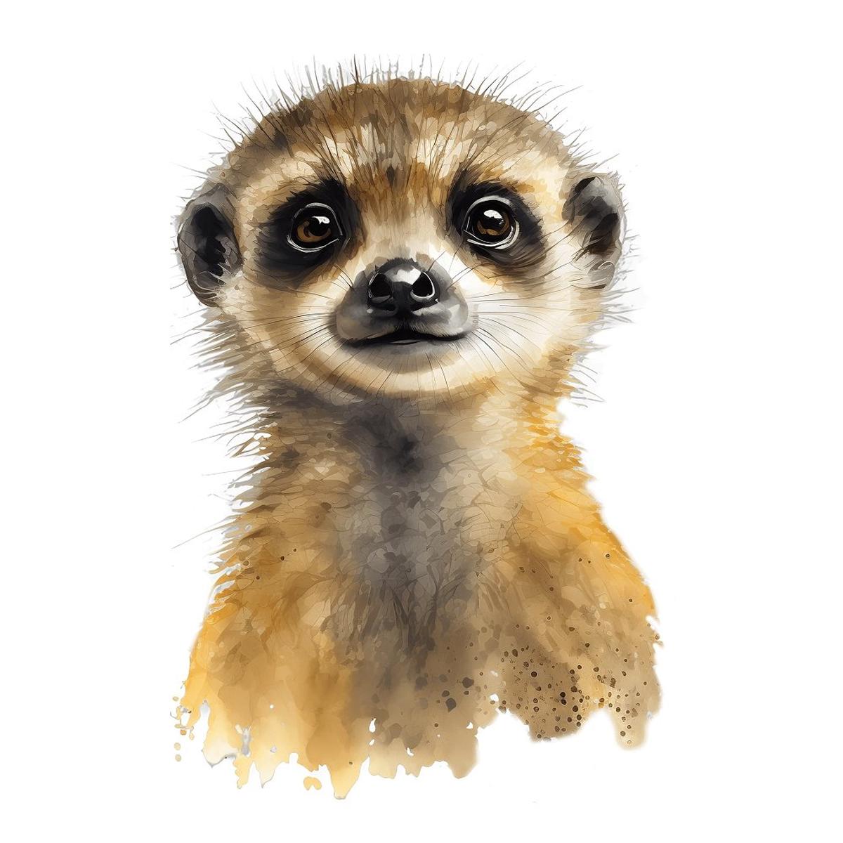 Baby Safari Animals Meerkat 1 Fabric Panel