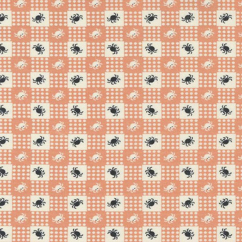 Owl-O-Ween Spider Gingham By Urban Chiks For Moda Pumpkin