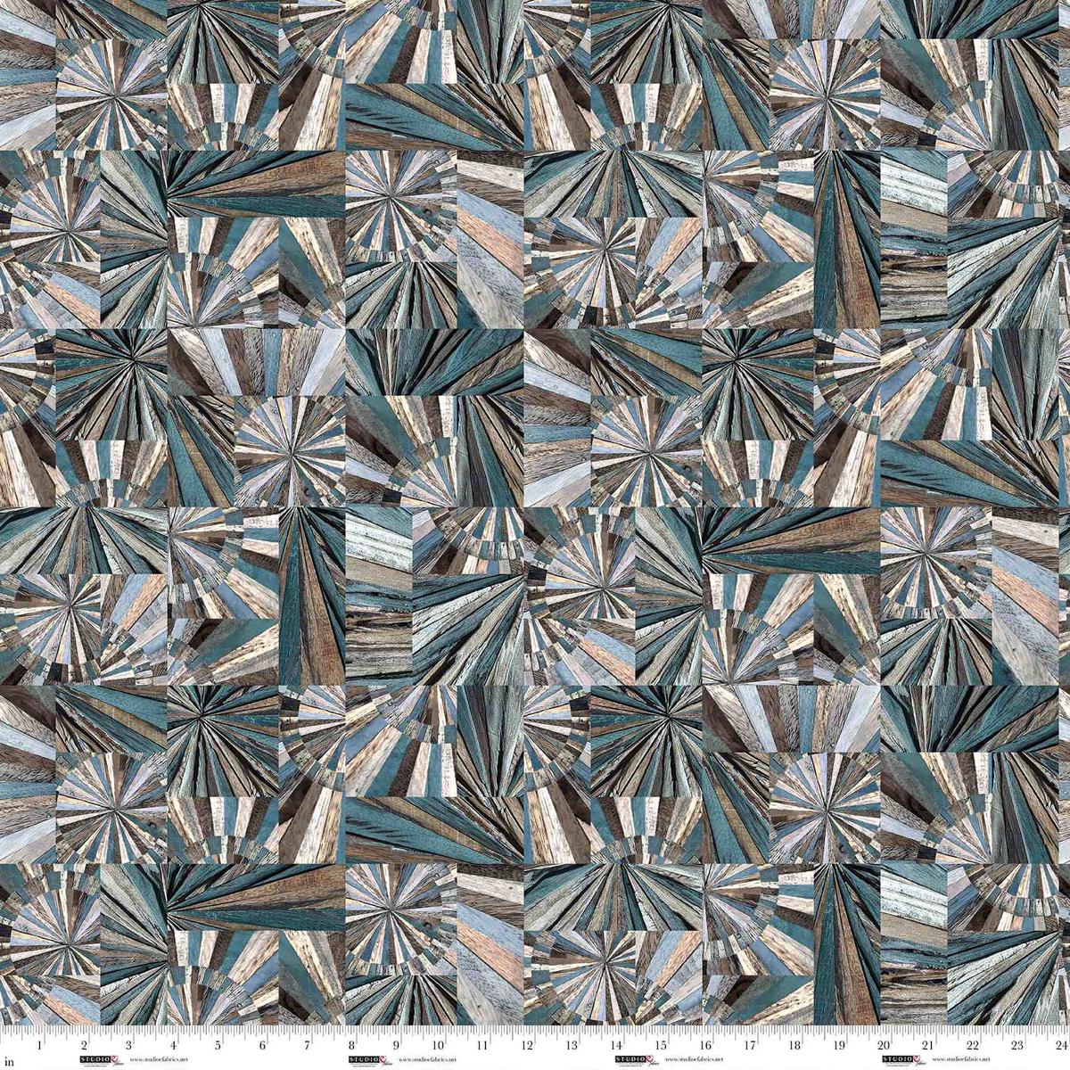 Slate Woodburst Out of the Woodwork Cotton 44"/45" Fabric Per Yard