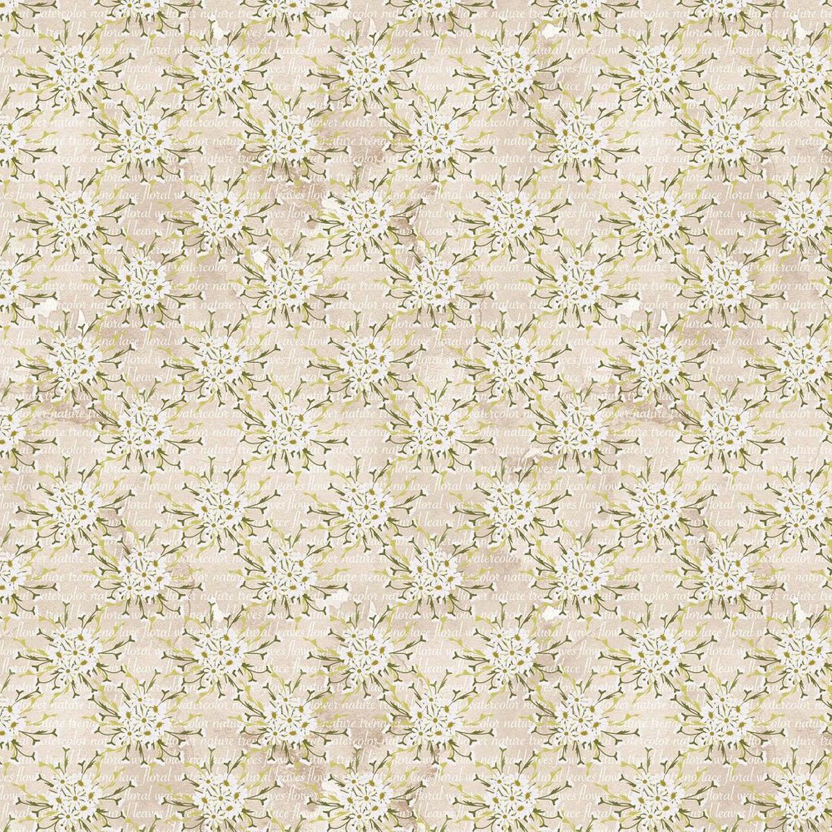 Daisies Bouquet With Font Fabric - Tan
