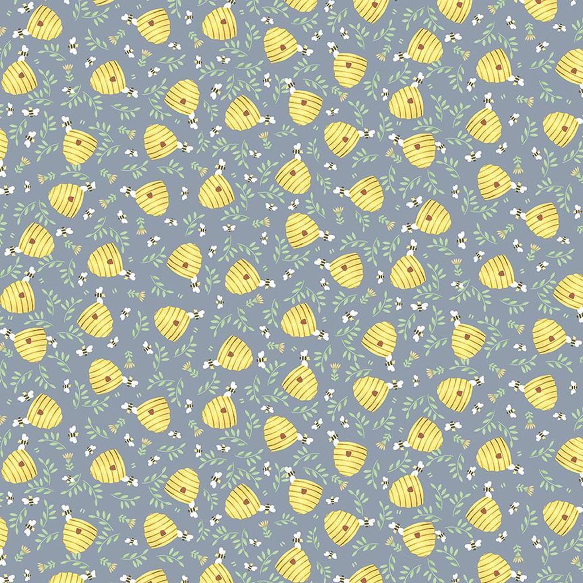 Honey Bear - Tossed Bee Hives & Bees Grey | KIDZ-CD3492