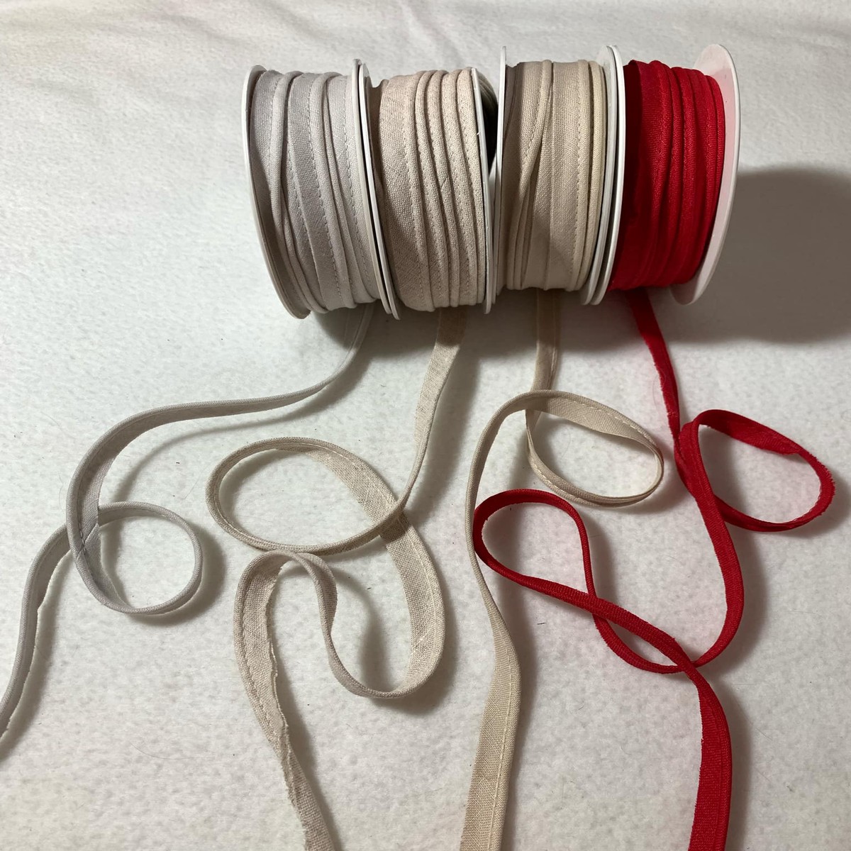 100% Linen Piping Trim Made in France 7/16" wide (5 Colors to choose from)