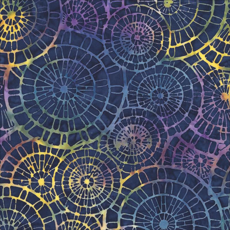 Allure Batik Quilt Fabric - Gears in Admiral Blue/Multi - 2944Q-X