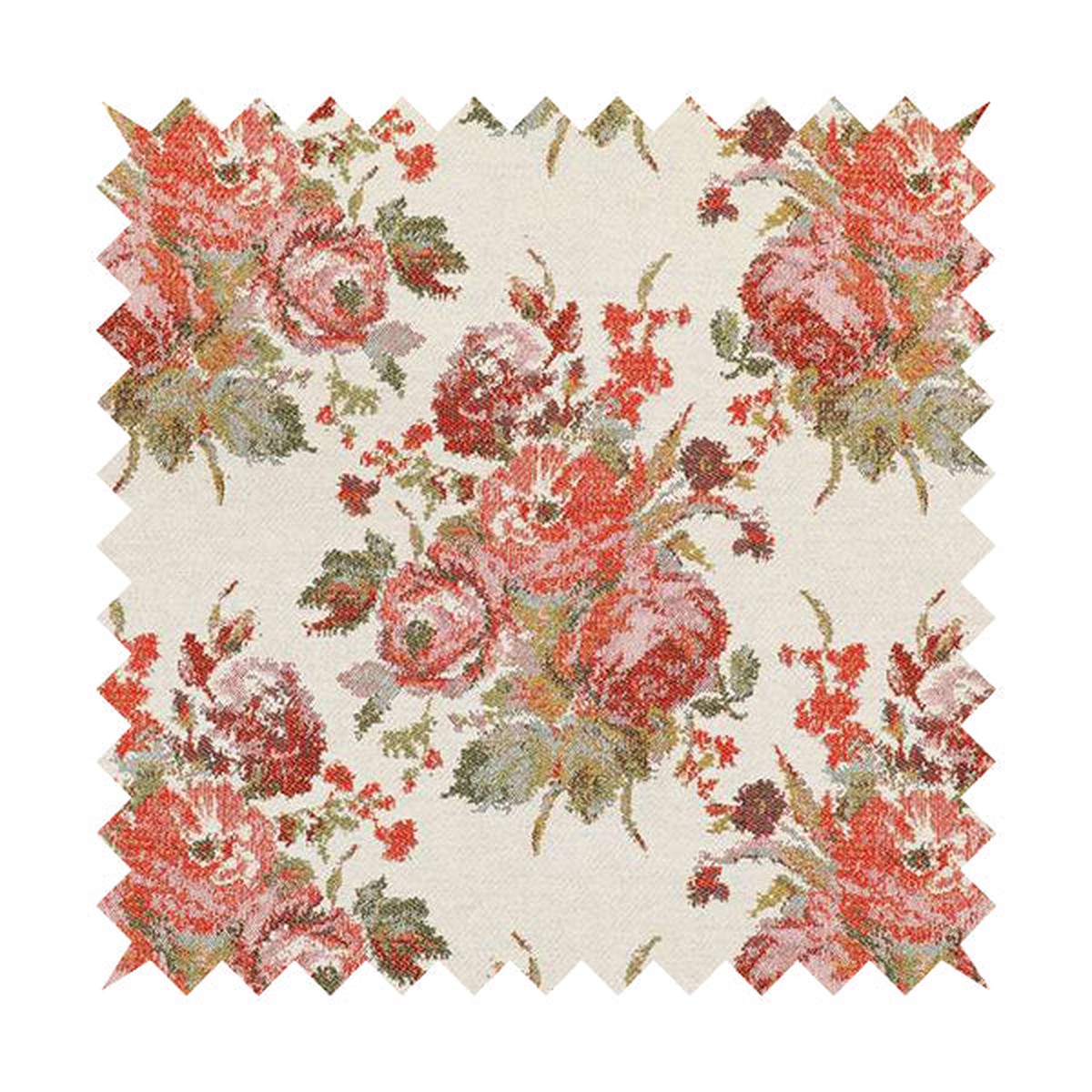 Kuala Collection Of Floral Pattern Heavyweight Chenille White Colour Upholstery Fabric CTR-357