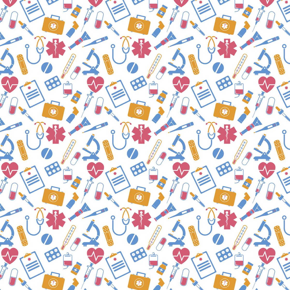 Medical Tools Fabric - Blue