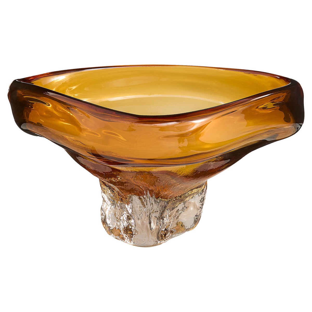 Medium Alistair Bowl in Amber Clear by Cyan Design