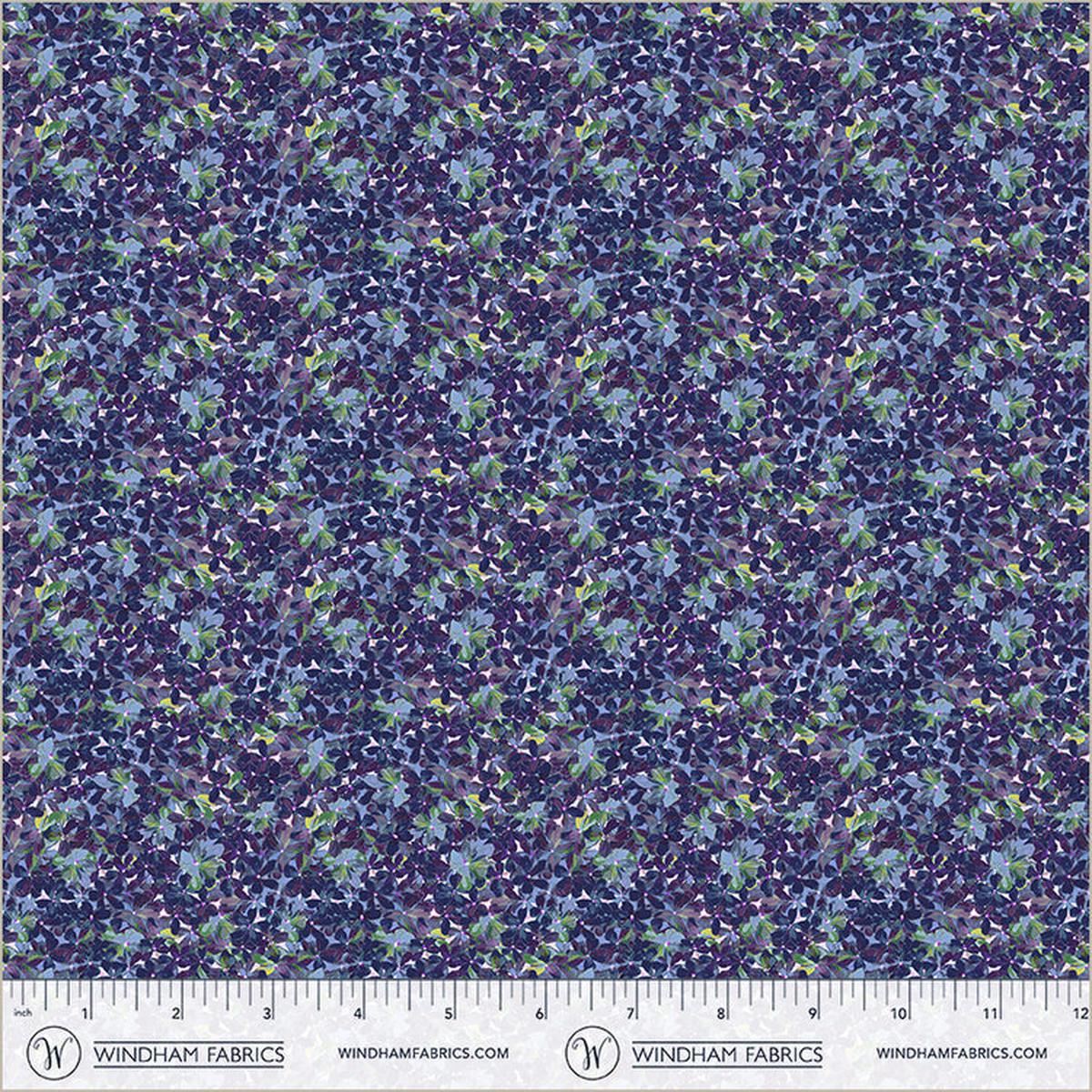 Navy Flowerbed Midnight Blooms Cotton 44"/45" Fabric Per Yard