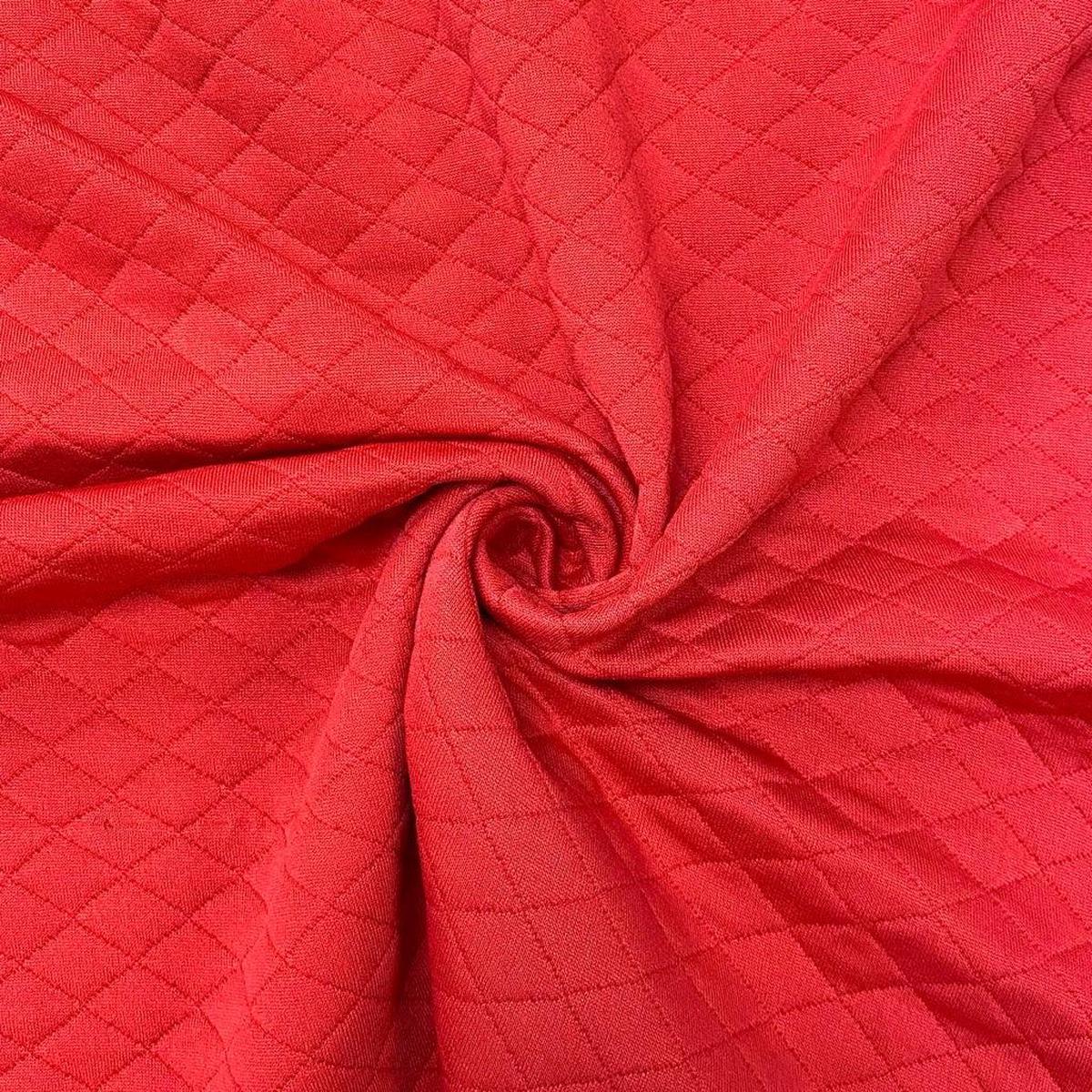 Pale Red Quilted Jersey Fabric- Seconds